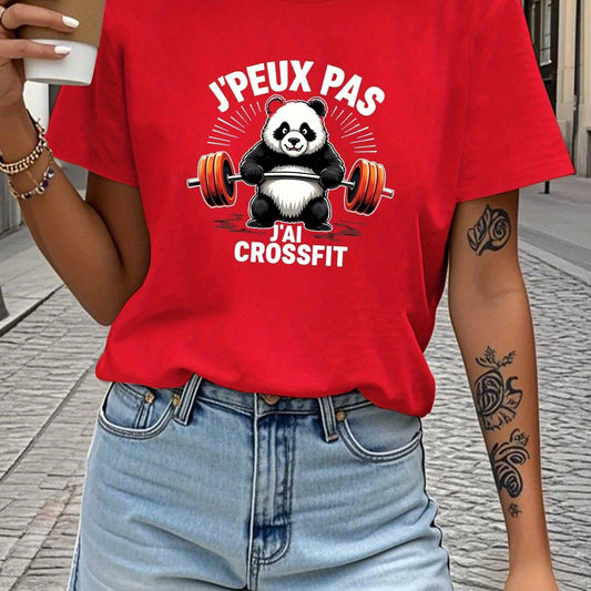 T-Shirt Femme Panda CrossFit Rouge