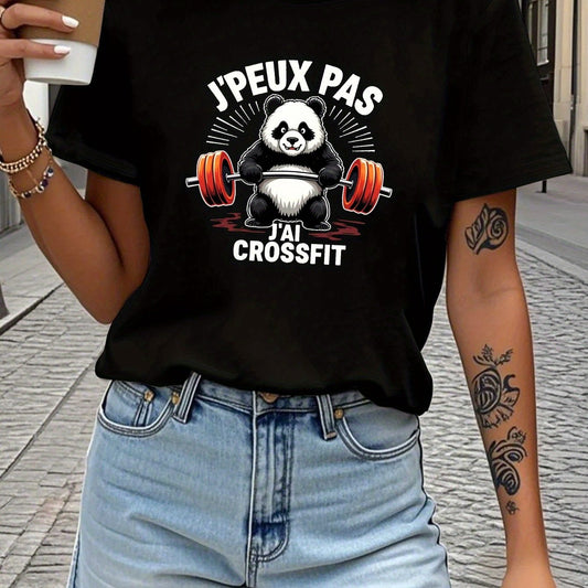 T-Shirt Femme Panda CrossFit Noir