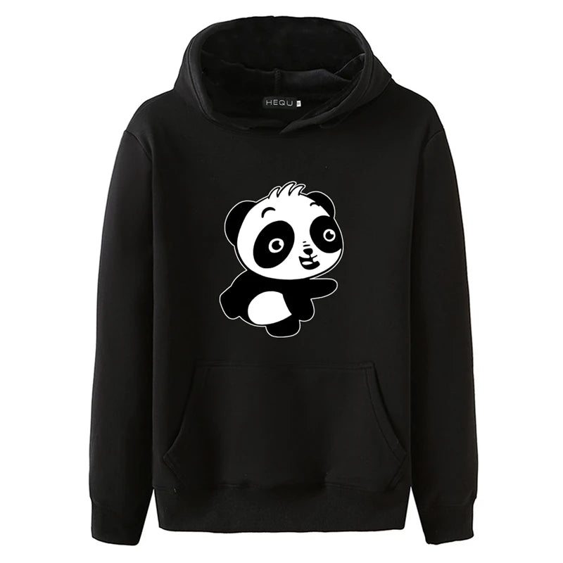 Sweat à capuche Panda Noir Homme