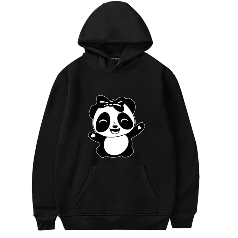 Sweat à capuche Panda Noir Femme