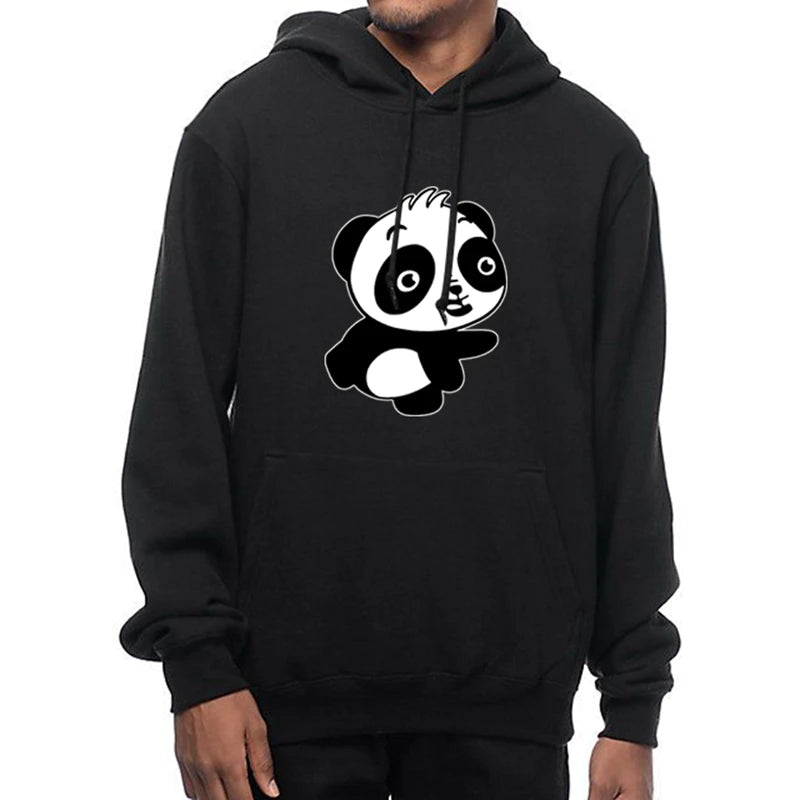 Sweat à capuche Panda Noir Homme