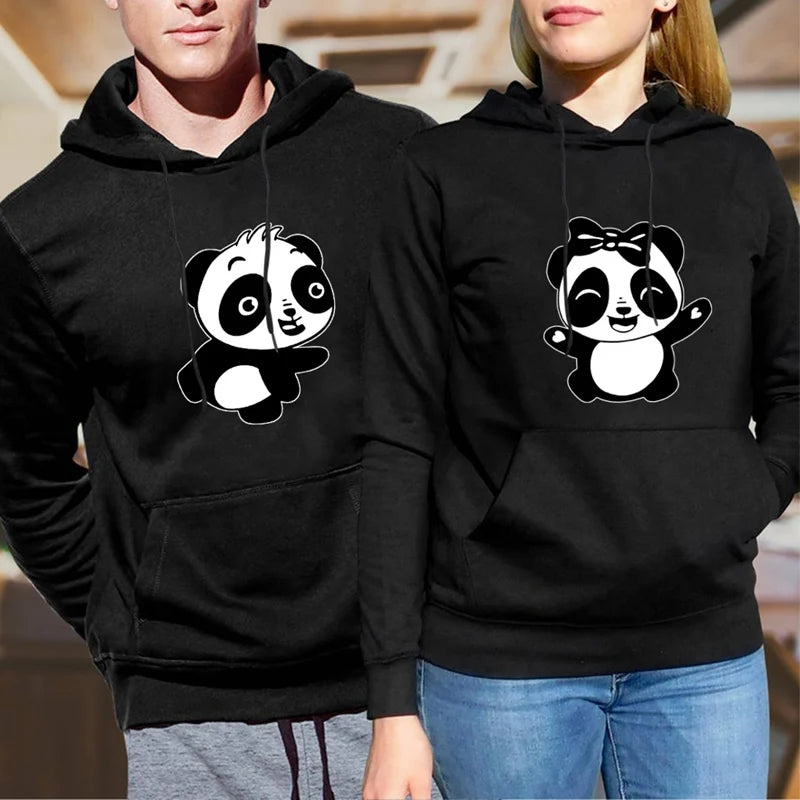 Sweat à capuche Panda Noir Homme