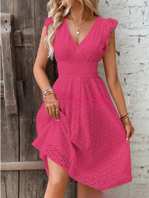Robe courte fluide Rose