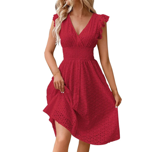 Robe courte fluide Rouge