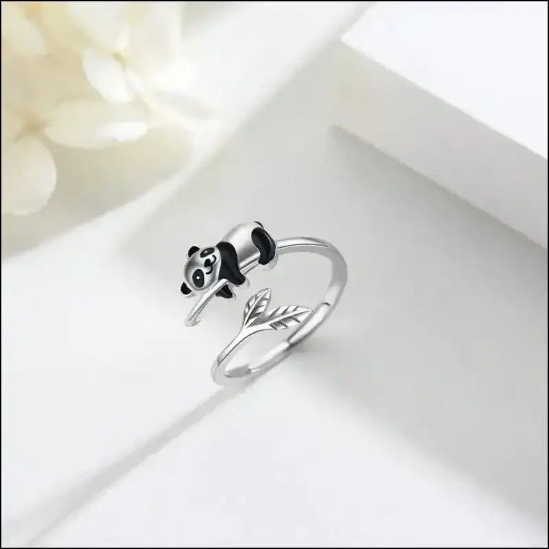 Bague Panda allongé fantaisie