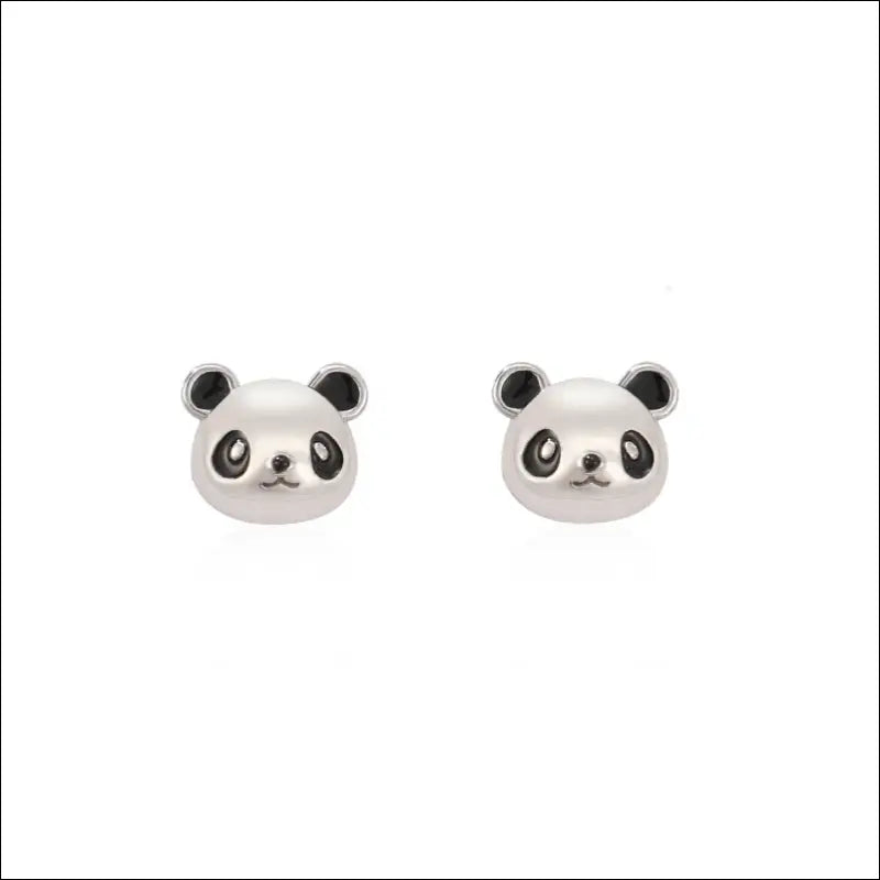 Boucle d’oreille Argent bouton Panda