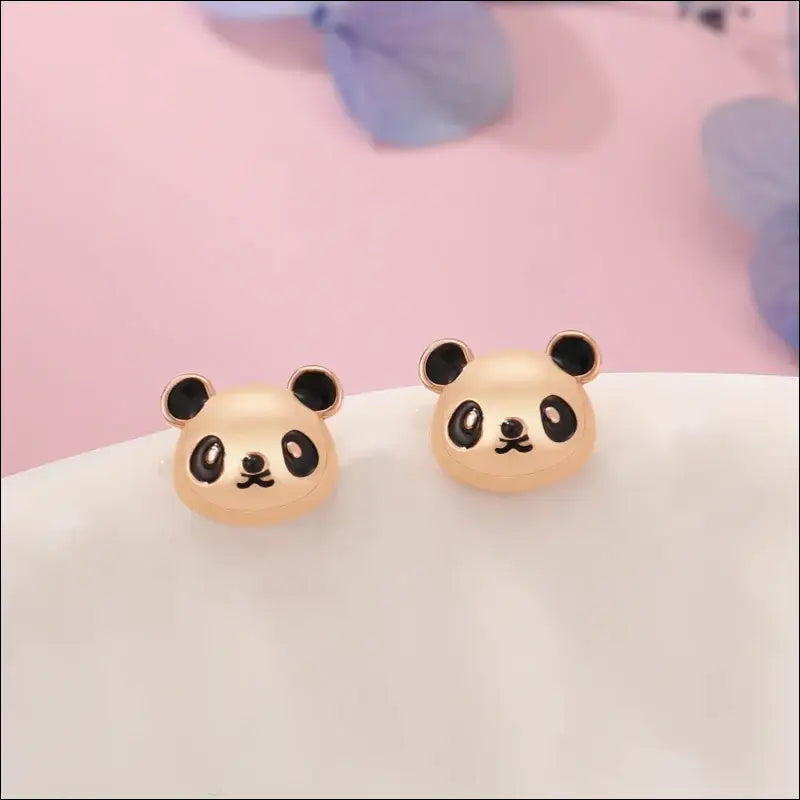 Boucle d’oreille Argent bouton Panda