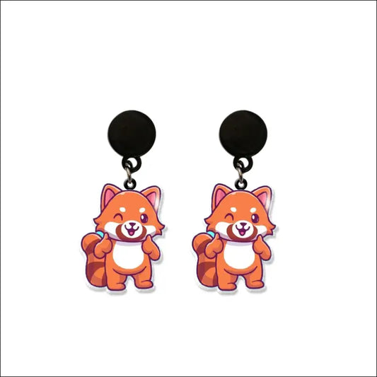 Boucle D’oreille Pendante Panda Roux