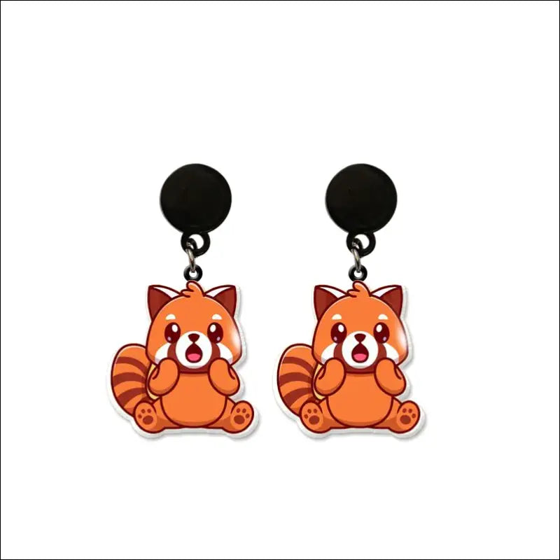 Boucle D’oreille Pendante Panda Roux