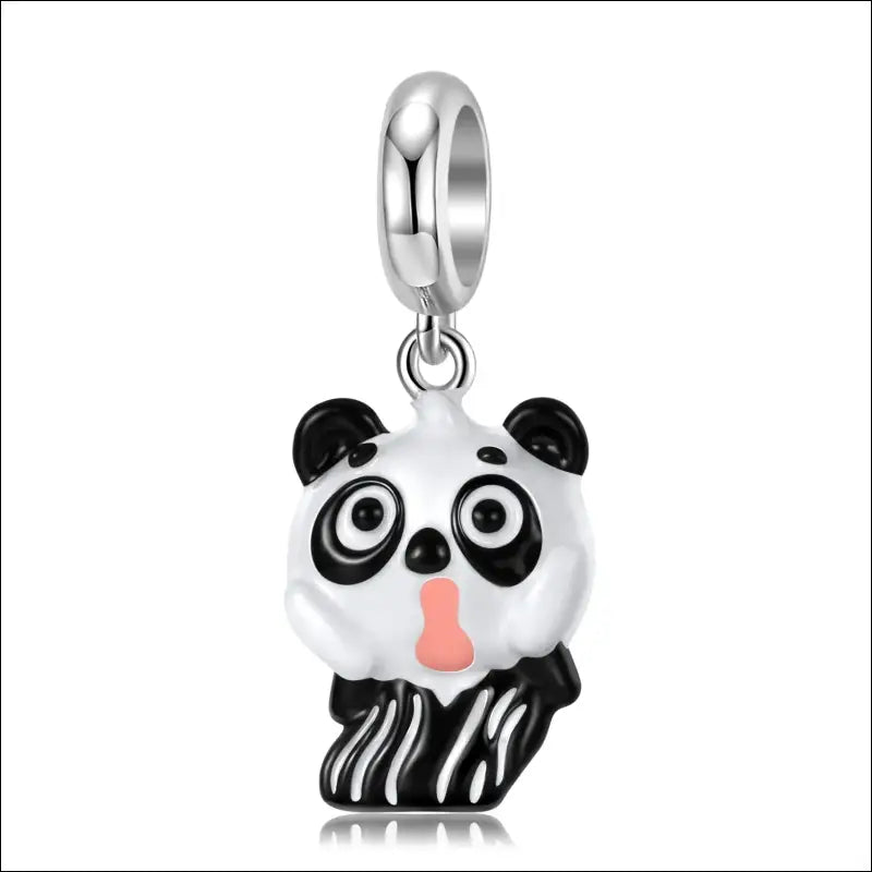 Charm Pendant Argent Panda Effrayé