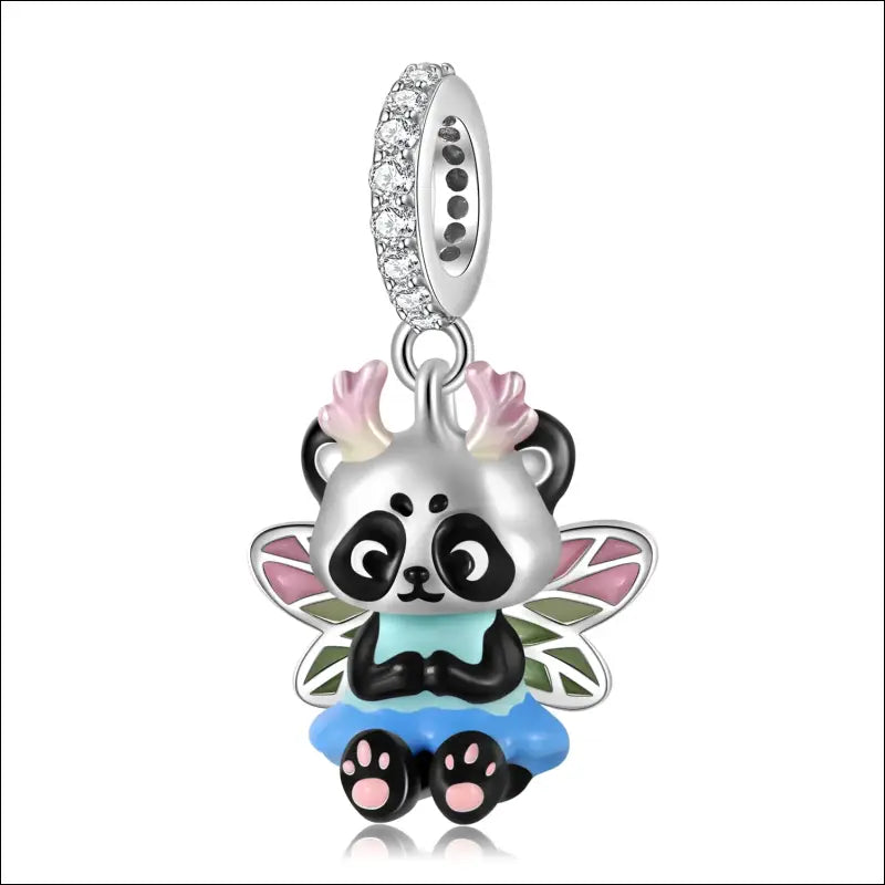 Charm Pendant Argent Panda Fée