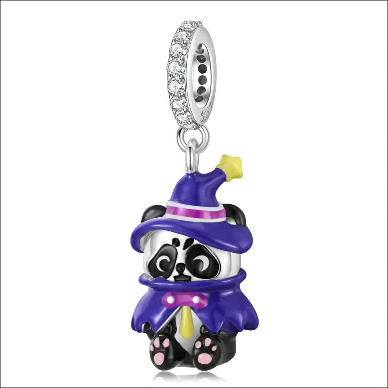 Charm Pendant Argent Panda Sorcier