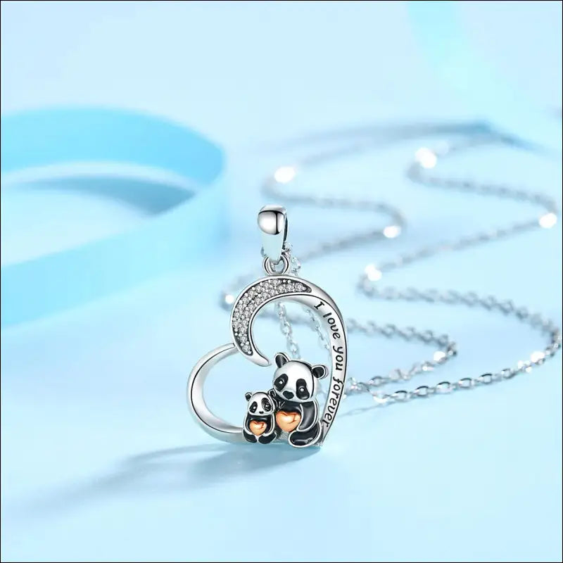 Collier Cœur Argent Panda