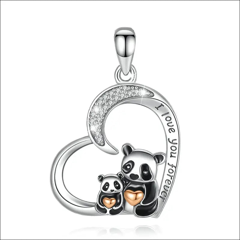 Collier Cœur Argent Panda