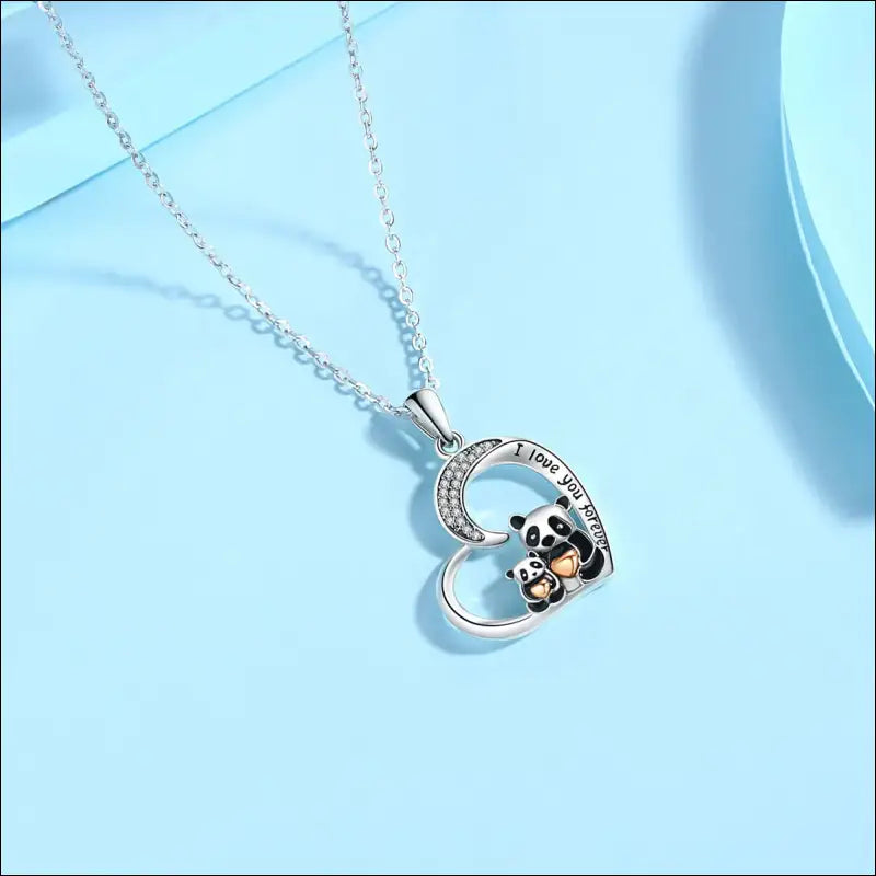 Collier Cœur Argent Panda