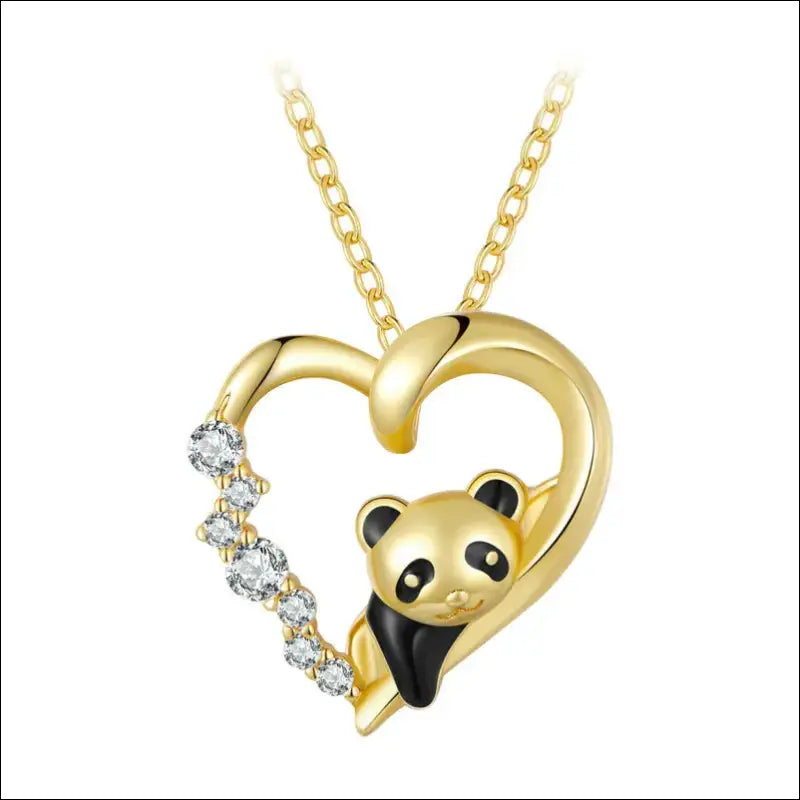 Collier en argent Panda Cœur