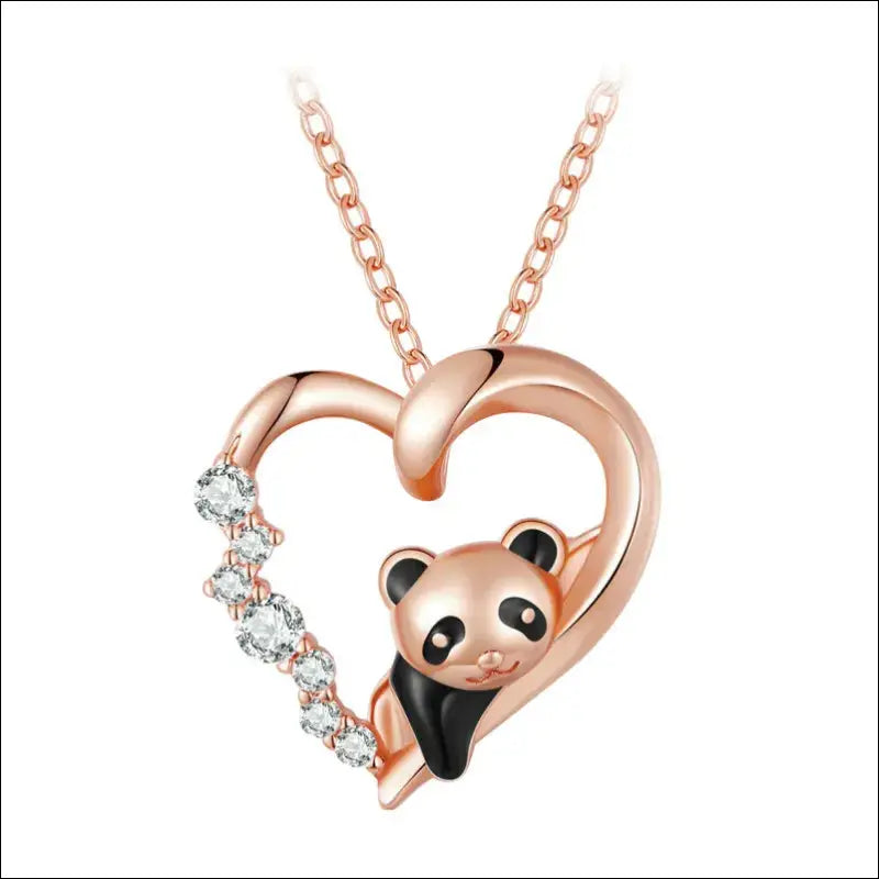 Collier en argent Panda Cœur