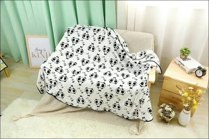 Coussin plaid tête de panda