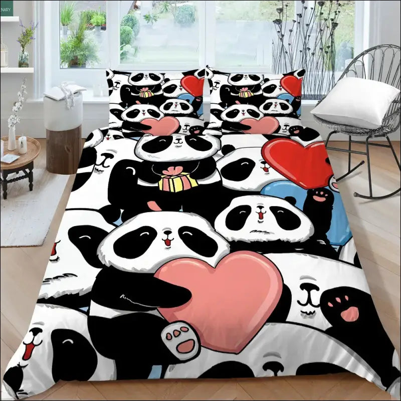 Parure de Lit Panda Cœur