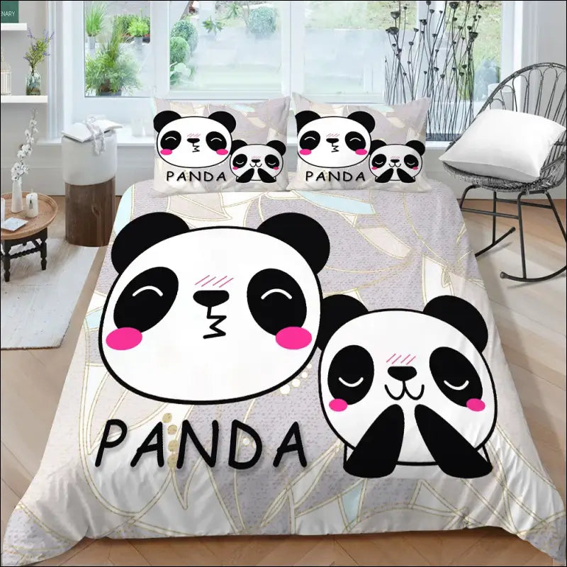 Parure de lit panda Kawaii