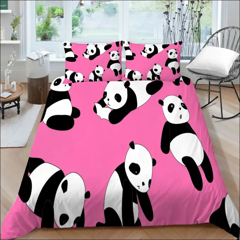 Parure de lit Panda Rose