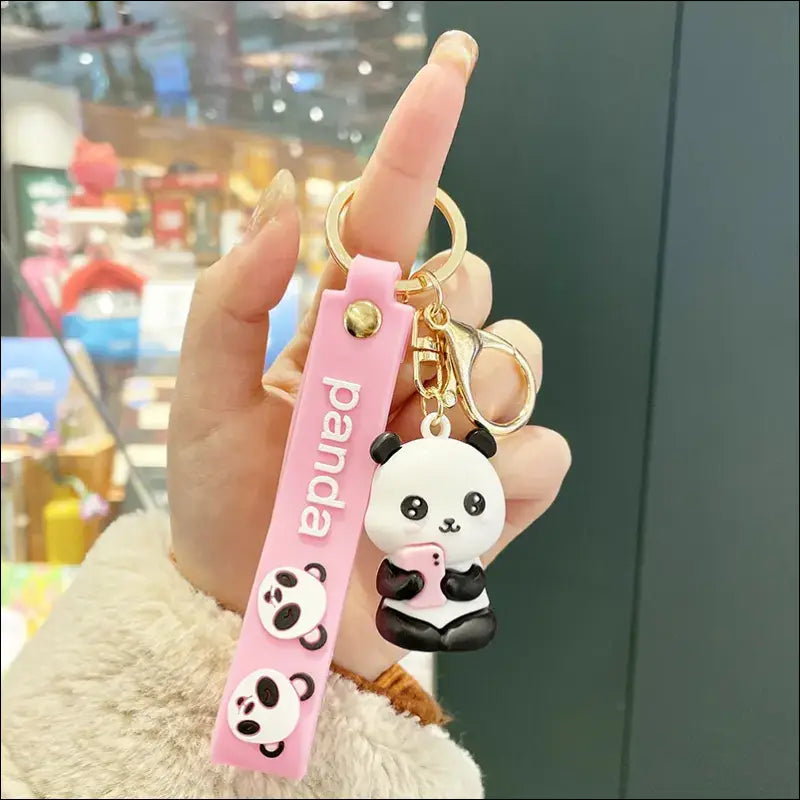 Porte Clé Panda et accroche en silicone