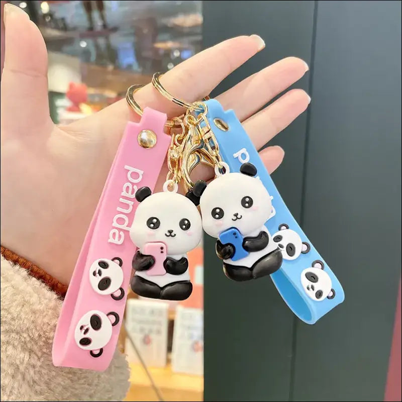 Porte Clé Panda et accroche en silicone