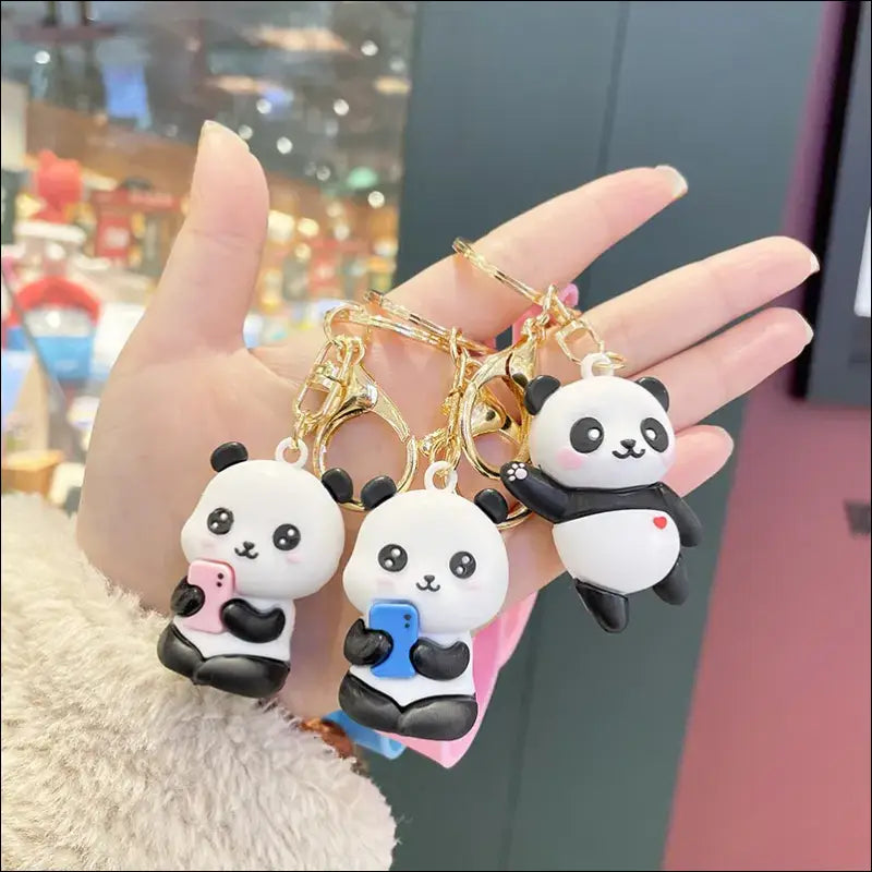 Porte Clé Panda et accroche en silicone