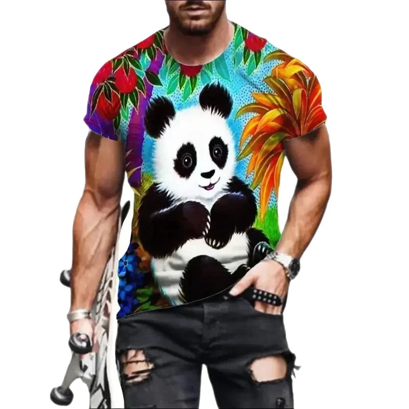 T-Shirt Panda 3D Homme