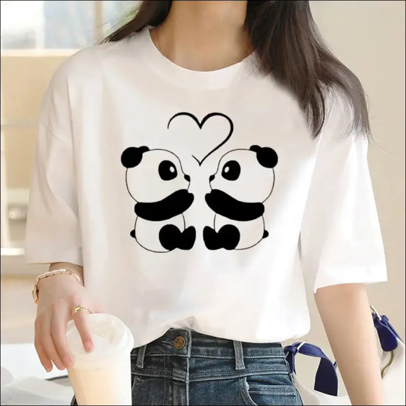 T-shirt Panda Cœur Femme