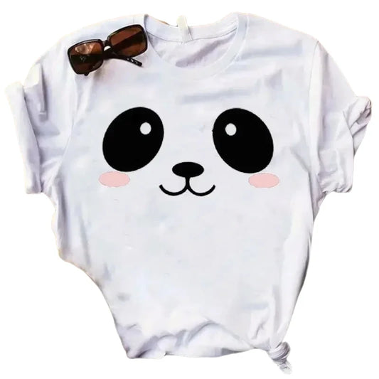 T-Shirt Panda Femme Blanc / Nœud