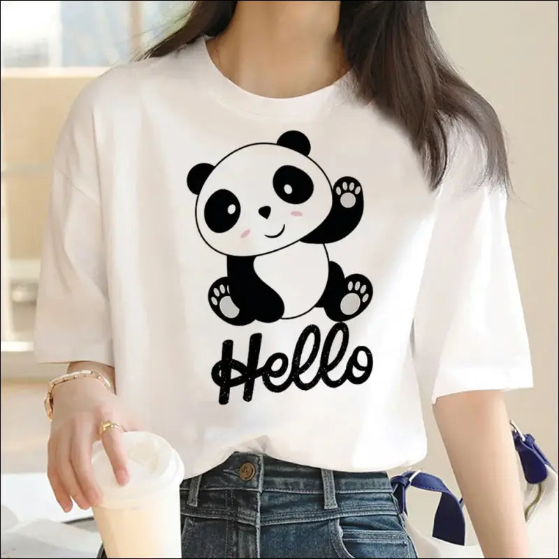 T-shirt Panda Hello Femme