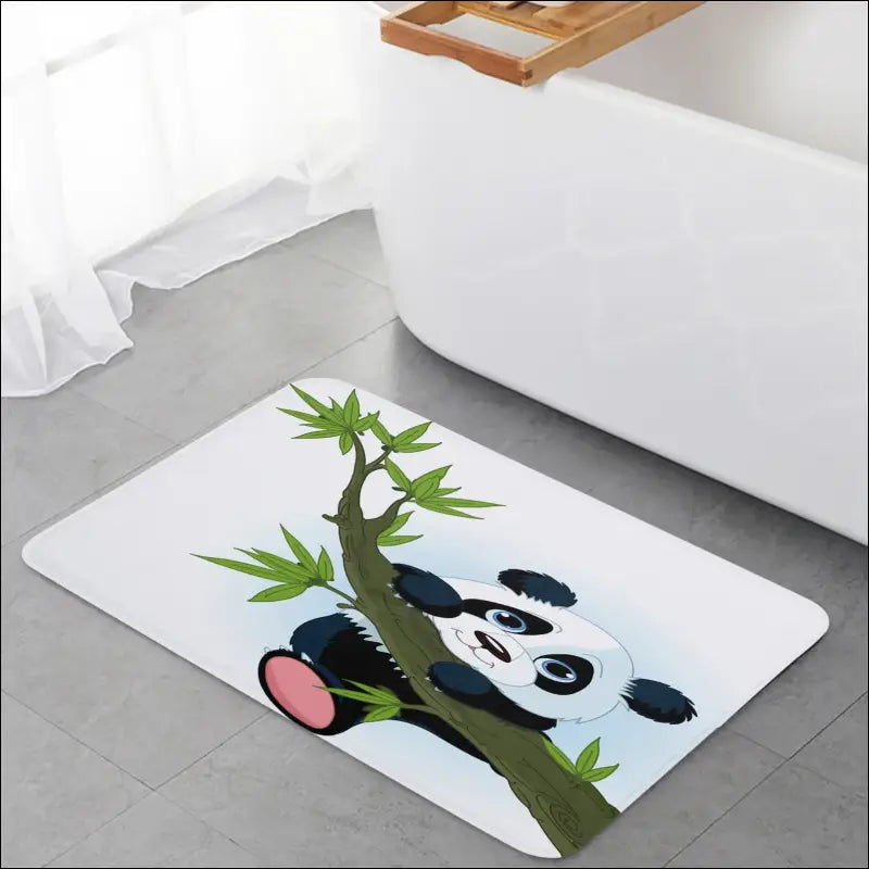 Tapis Panda Bambou Blanc